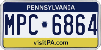 PA license plate MPC6864