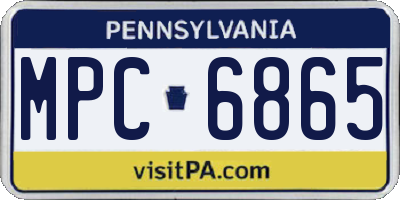 PA license plate MPC6865