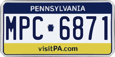 PA license plate MPC6871