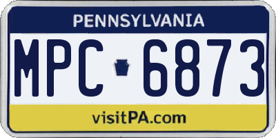 PA license plate MPC6873