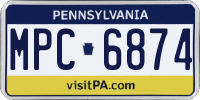 PA license plate MPC6874