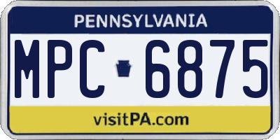 PA license plate MPC6875