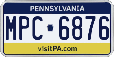PA license plate MPC6876
