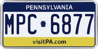 PA license plate MPC6877