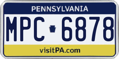 PA license plate MPC6878