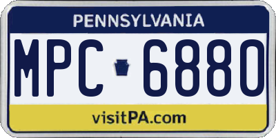 PA license plate MPC6880