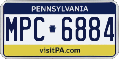 PA license plate MPC6884