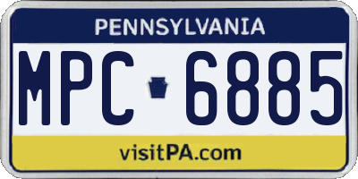 PA license plate MPC6885