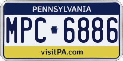 PA license plate MPC6886