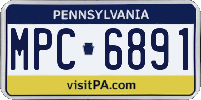 PA license plate MPC6891
