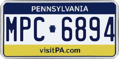 PA license plate MPC6894