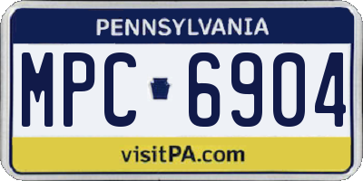 PA license plate MPC6904