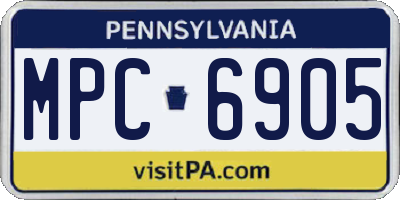 PA license plate MPC6905