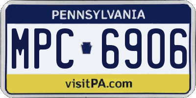PA license plate MPC6906