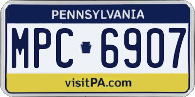 PA license plate MPC6907