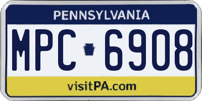 PA license plate MPC6908