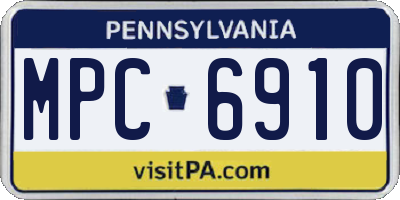 PA license plate MPC6910
