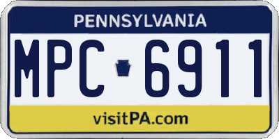 PA license plate MPC6911