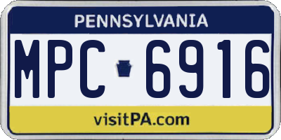 PA license plate MPC6916