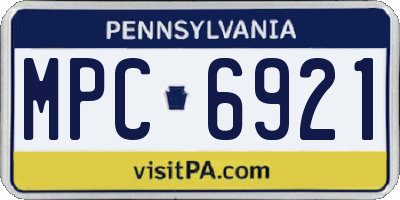 PA license plate MPC6921