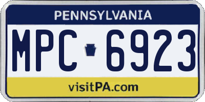 PA license plate MPC6923