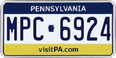 PA license plate MPC6924