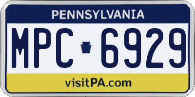 PA license plate MPC6929