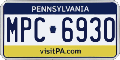 PA license plate MPC6930