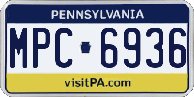 PA license plate MPC6936