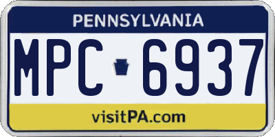 PA license plate MPC6937