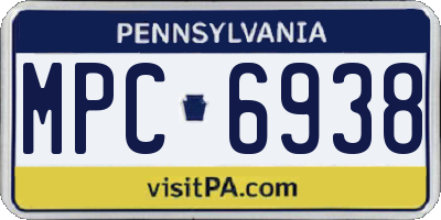 PA license plate MPC6938