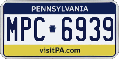 PA license plate MPC6939