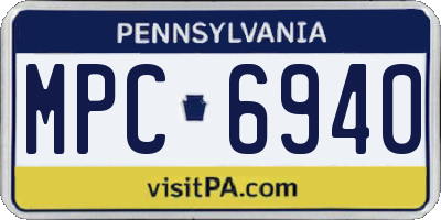PA license plate MPC6940
