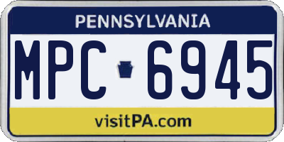 PA license plate MPC6945