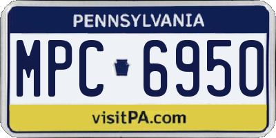 PA license plate MPC6950