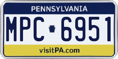 PA license plate MPC6951