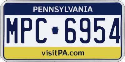 PA license plate MPC6954