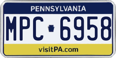 PA license plate MPC6958