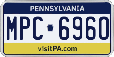 PA license plate MPC6960
