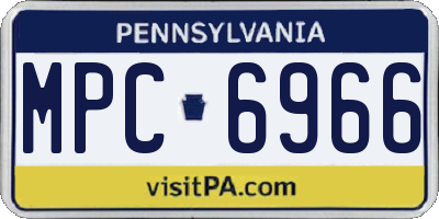 PA license plate MPC6966