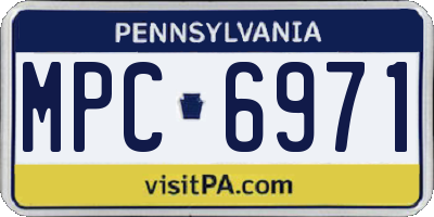 PA license plate MPC6971