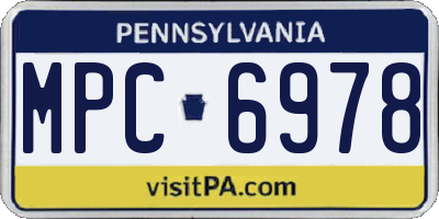 PA license plate MPC6978