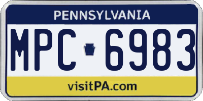 PA license plate MPC6983