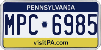 PA license plate MPC6985