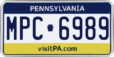 PA license plate MPC6989