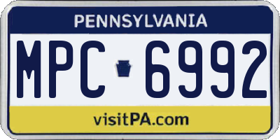 PA license plate MPC6992