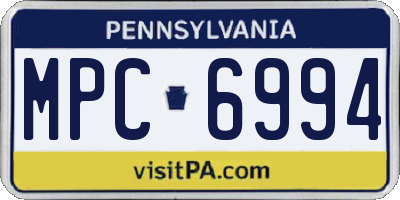 PA license plate MPC6994