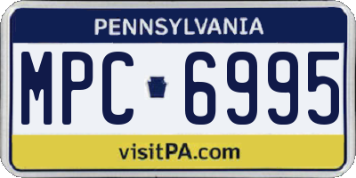 PA license plate MPC6995