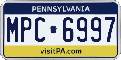 PA license plate MPC6997