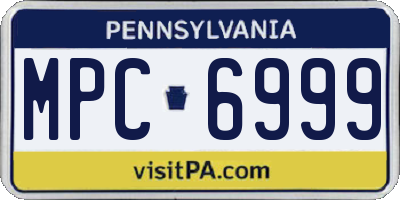 PA license plate MPC6999